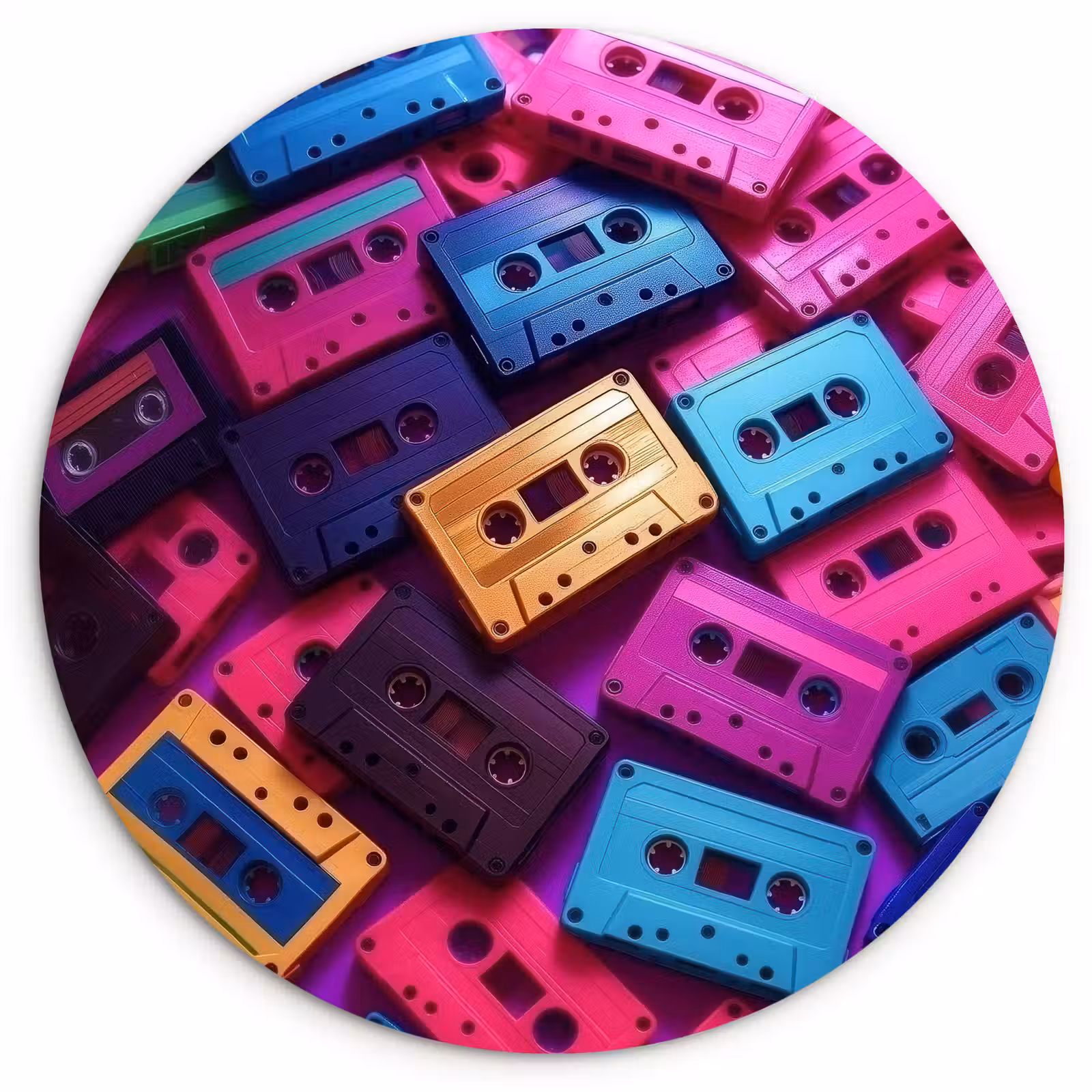 Muurcirkel - Cassetteband - Kleurrijk - Energiek — 1