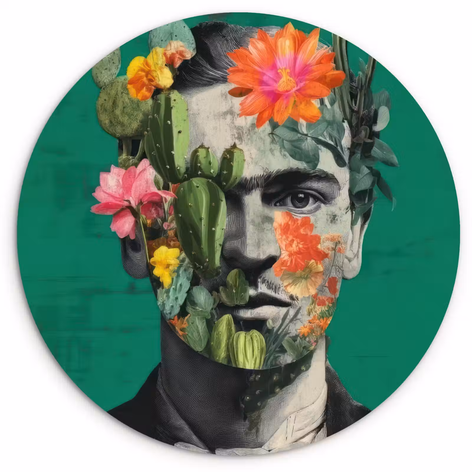 Muurcirkel - Man - Planten - Groen — 1