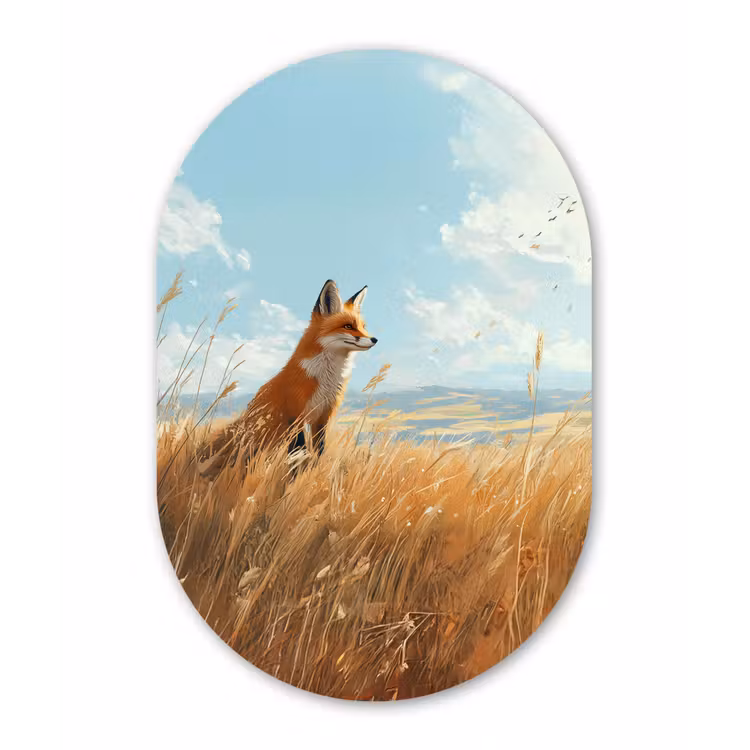 Muurovaal - Vos - Gras - Wolken - Oranje — 2