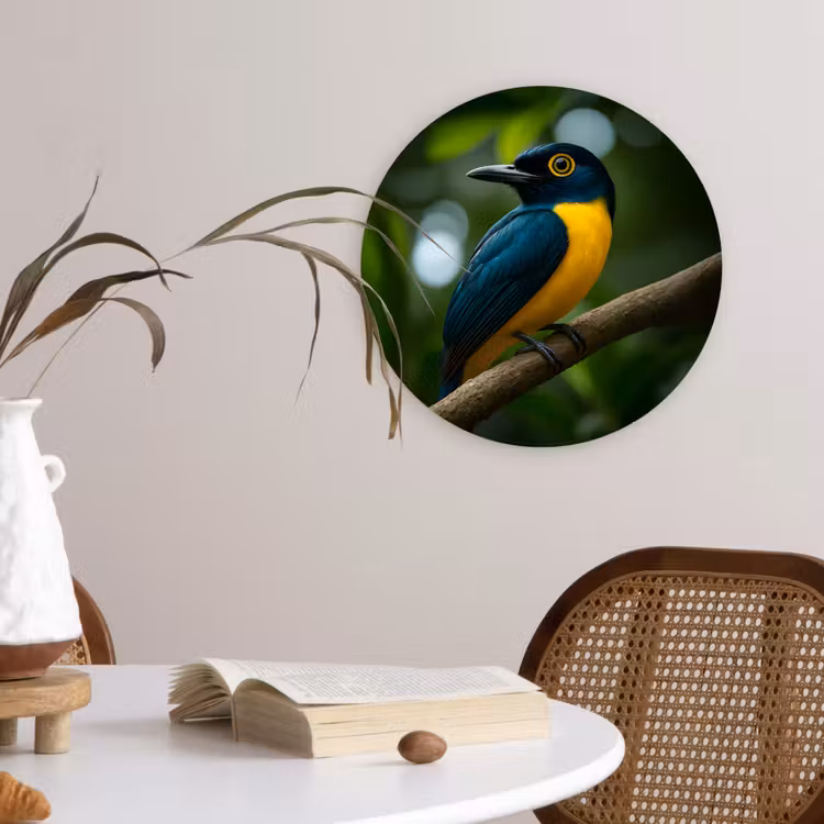 Muurcirkel - Vogel - Tak - Geel - Bladeren — 4