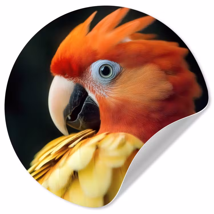 Behangcirkel - Close-up - Papegaai - Veren - Oranje — 1