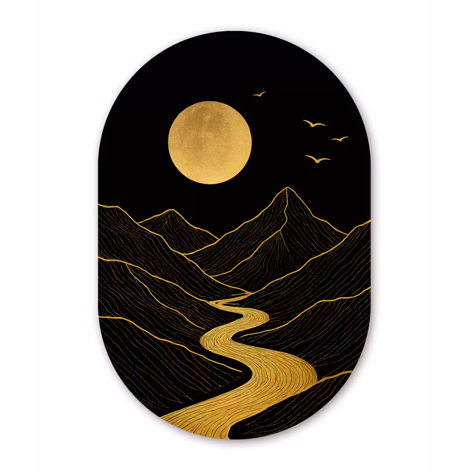 Muurovaal - Rivier - Goud - Maan - Vogels — 1