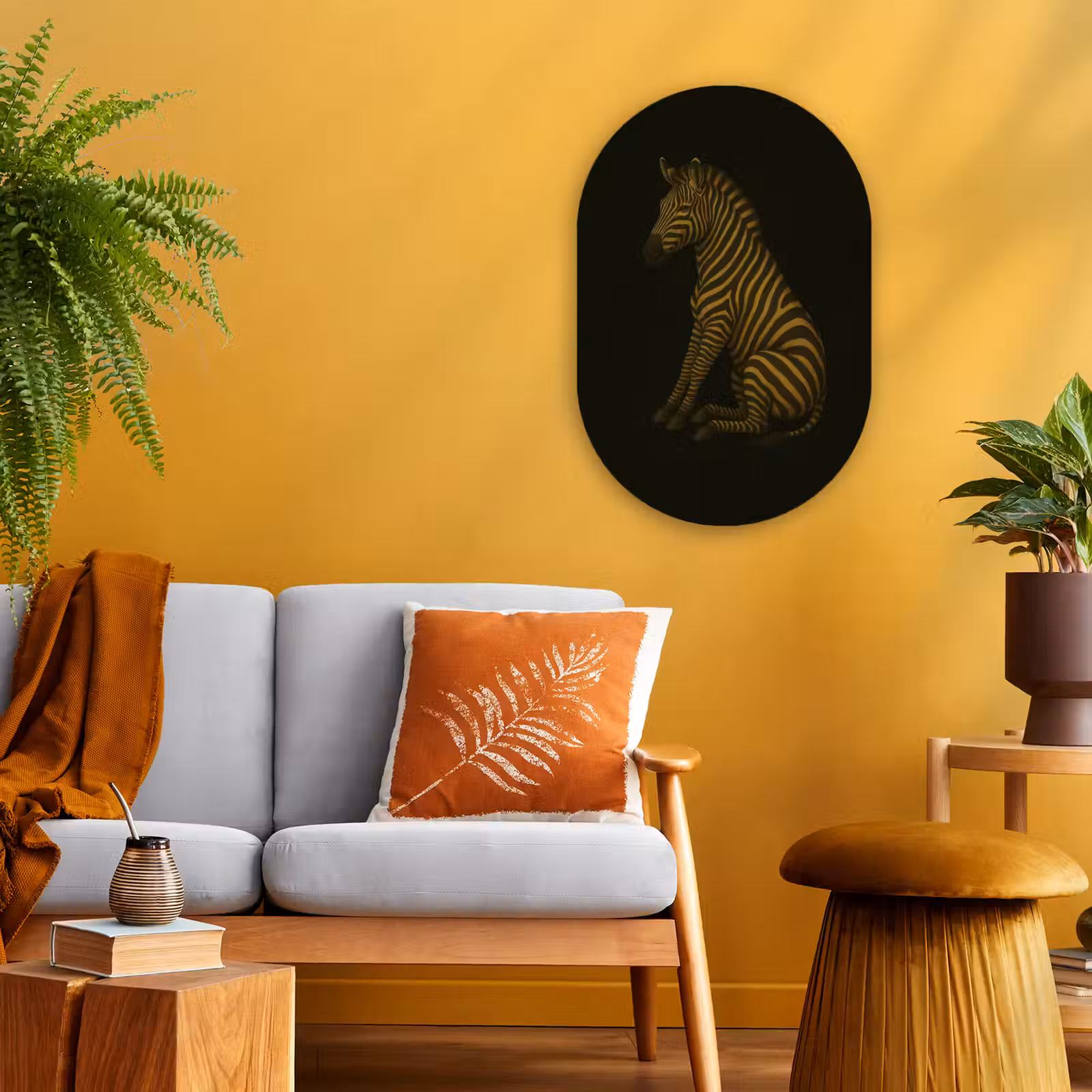 Muurovaal - Zebra - Strepen - Goud — 1