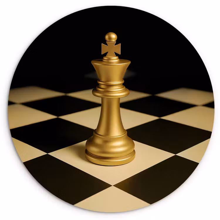 Muurcirkel - Schaakstuk - Koning - Schaakbord - Geblokt — 1