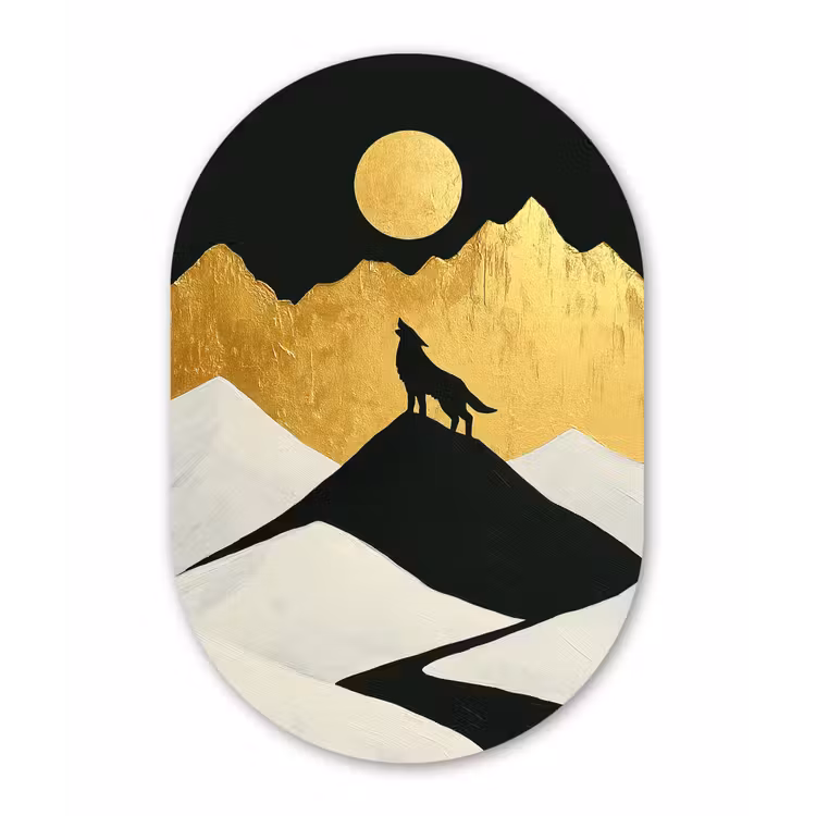 Muurovaal - Wolf - Bergen - Maan - Zwart — 1