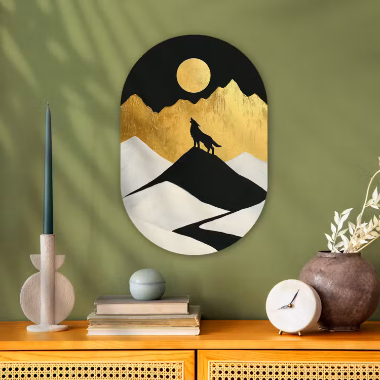 Muurovaal - Wolf - Bergen - Maan - Zwart — 2