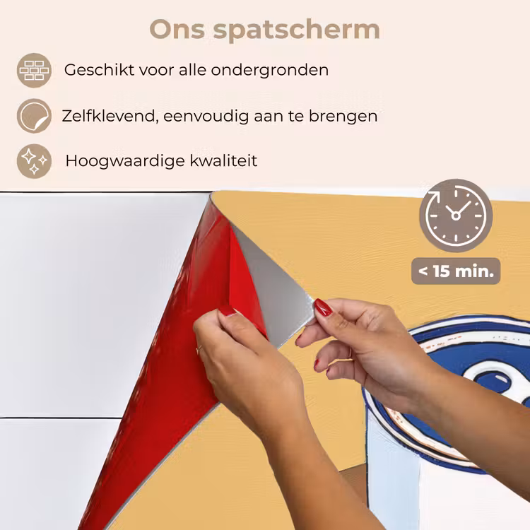 Spatscherm keuken - Blikje - Minimalistisch - Blauw - Illustratie — 4