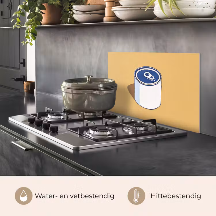 Spatscherm keuken - Blikje - Minimalistisch - Blauw - Illustratie — 7