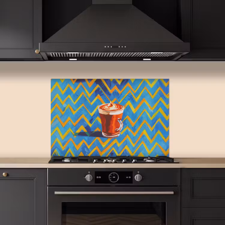 Spatscherm keuken - Mok - Koffie - Zigzag - Slagroom — 2
