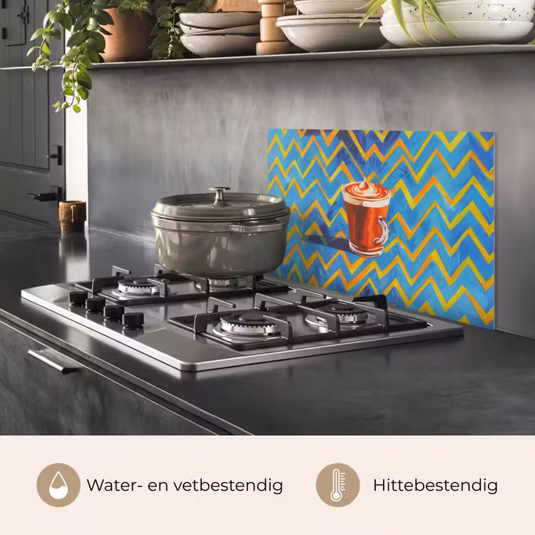 Spatscherm keuken - Mok - Koffie - Zigzag - Slagroom — 7