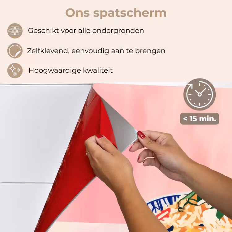 Spatscherm keuken - Rijst - Illustratie - Kom - Groente — 4
