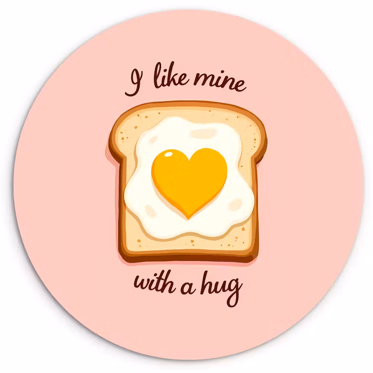 Muurcirkel - Brood - Illustratie - Quote - Roze — 1