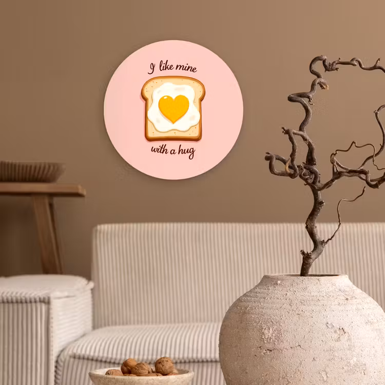 Muurcirkel - Brood - Illustratie - Quote - Roze — 2