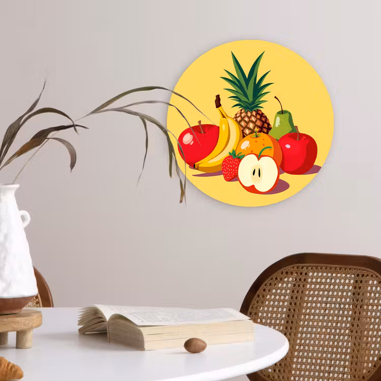 Muurcirkel - Fruit - Illustratie - Kleurrijk — 4