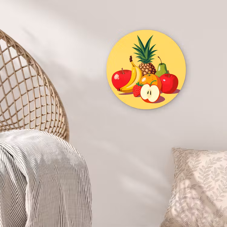 Muurcirkel - Fruit - Illustratie - Kleurrijk — 5