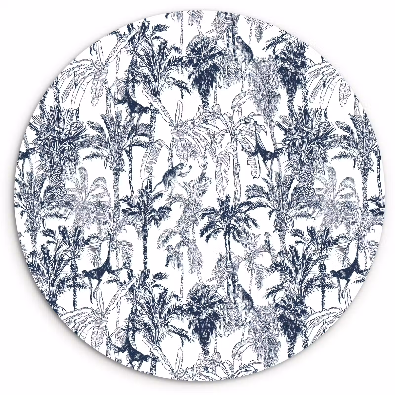 Muurcirkel - Aap - Jungle - Blauw — 1