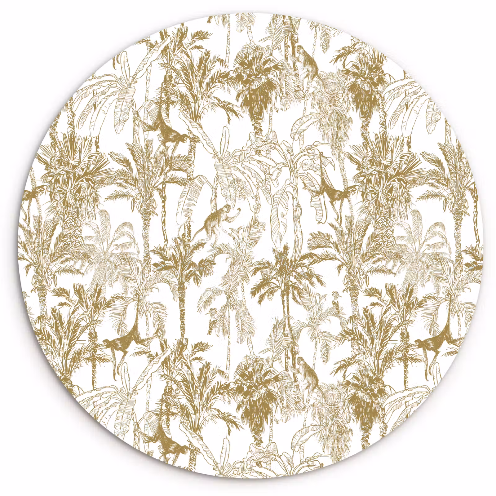 Muurcirkel - Apen - Jungle - Abstract - Beige — 1
