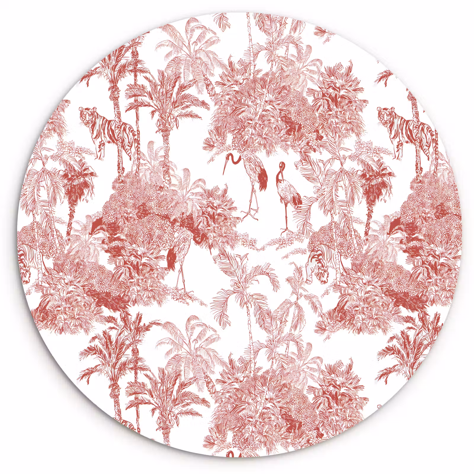 Muurcirkel - Tijger - Jungle - Natuur - Rood — 1