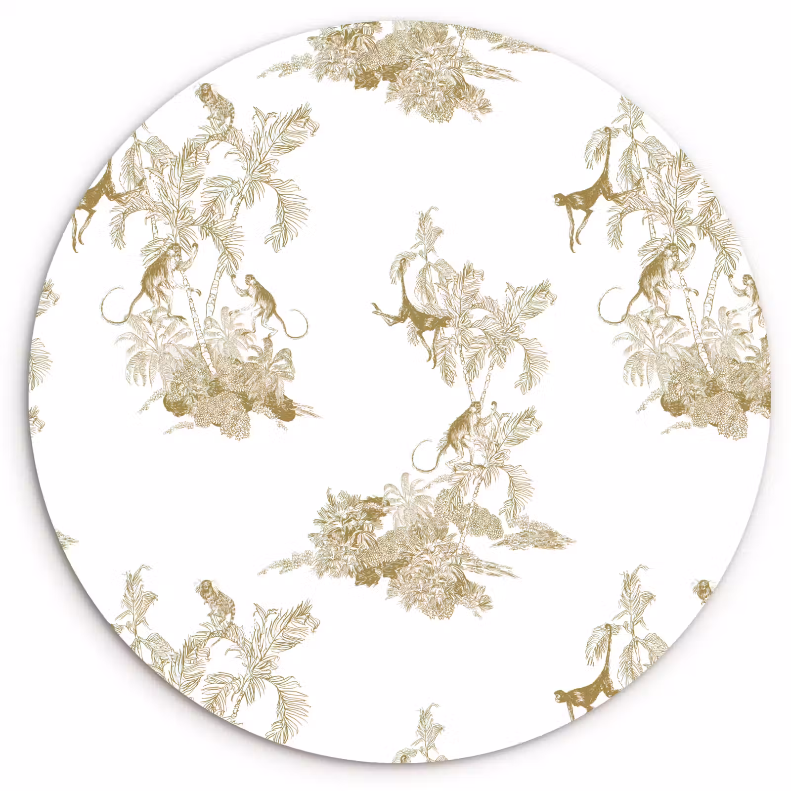 Muurcirkel - Wit - Apen - Beige — 1