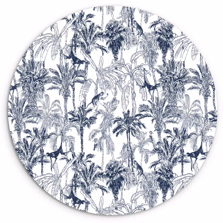 Muurcirkel - Aap - Jungle - Blauw — 1