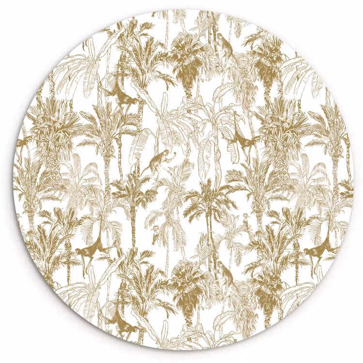 Muurcirkel - Apen - Jungle - Abstract - Beige — 1