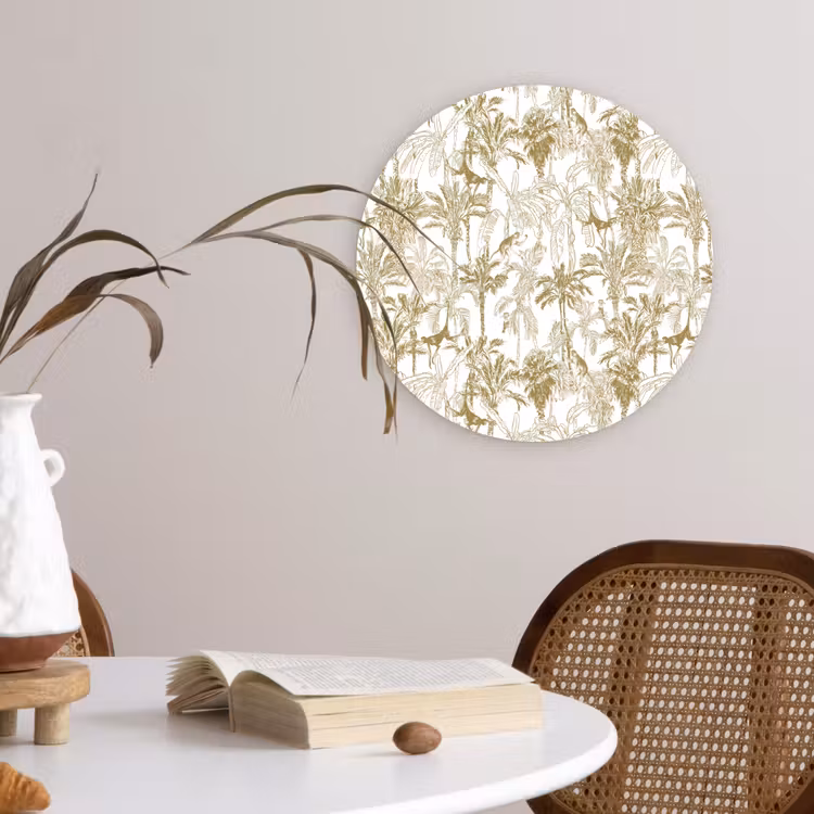 Muurcirkel - Apen - Jungle - Abstract - Beige — 4