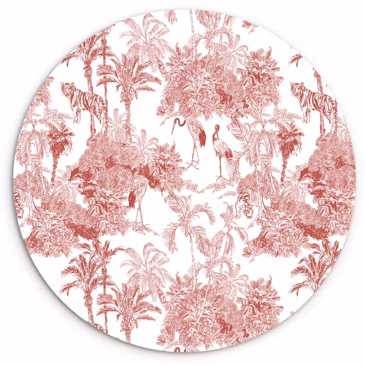 Muurcirkel - Tijger - Jungle - Natuur - Rood — 1