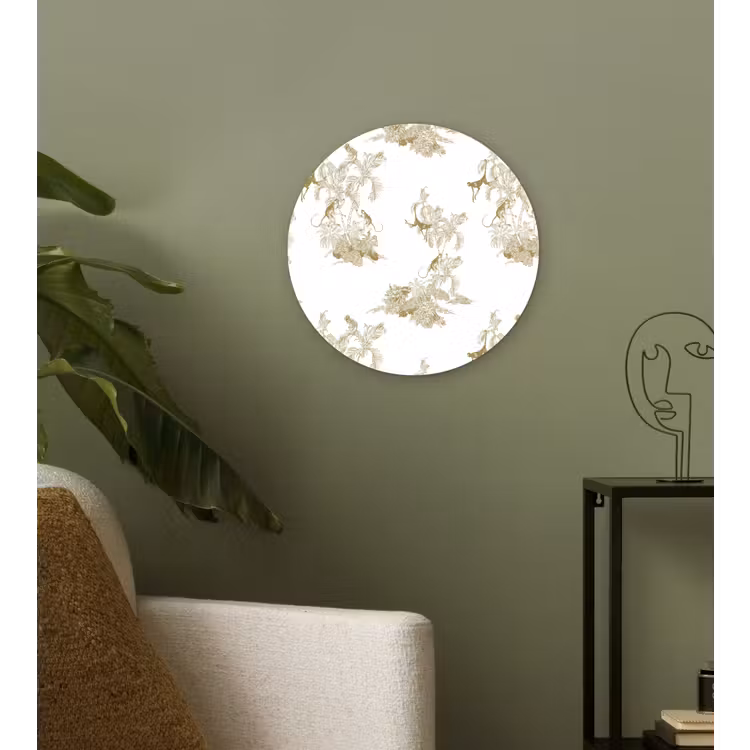 Muurcirkel - Wit - Apen - Beige — 3