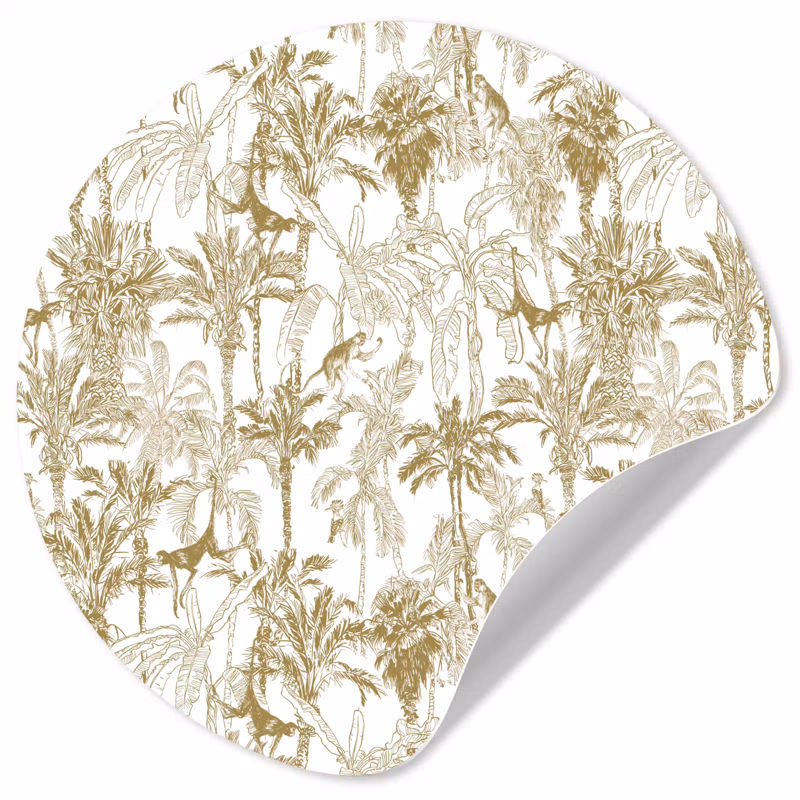 Behangcirkel - Apen - Jungle - Abstract - Beige — 1