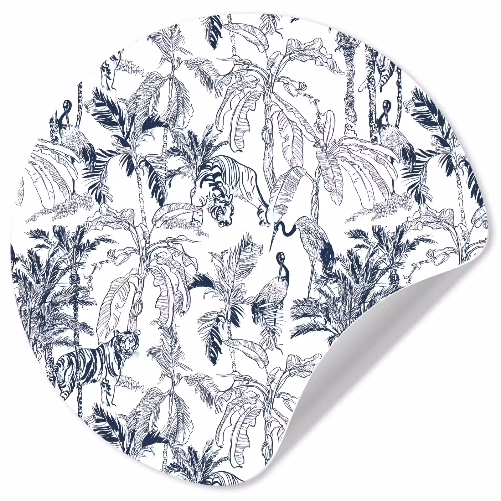 Behangcirkel - Tijger - Jungle - Blauw — 1