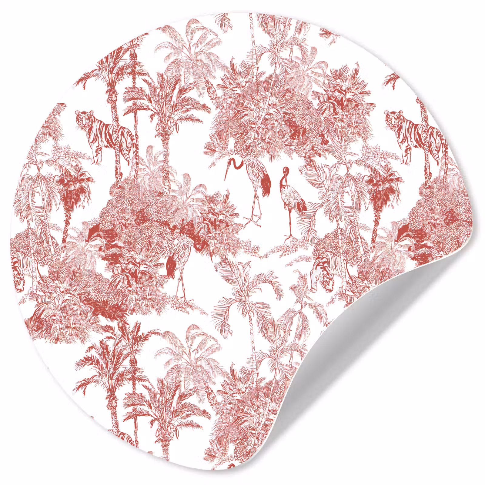 Behangcirkel - Tijger - Jungle - Natuur - Rood — 1
