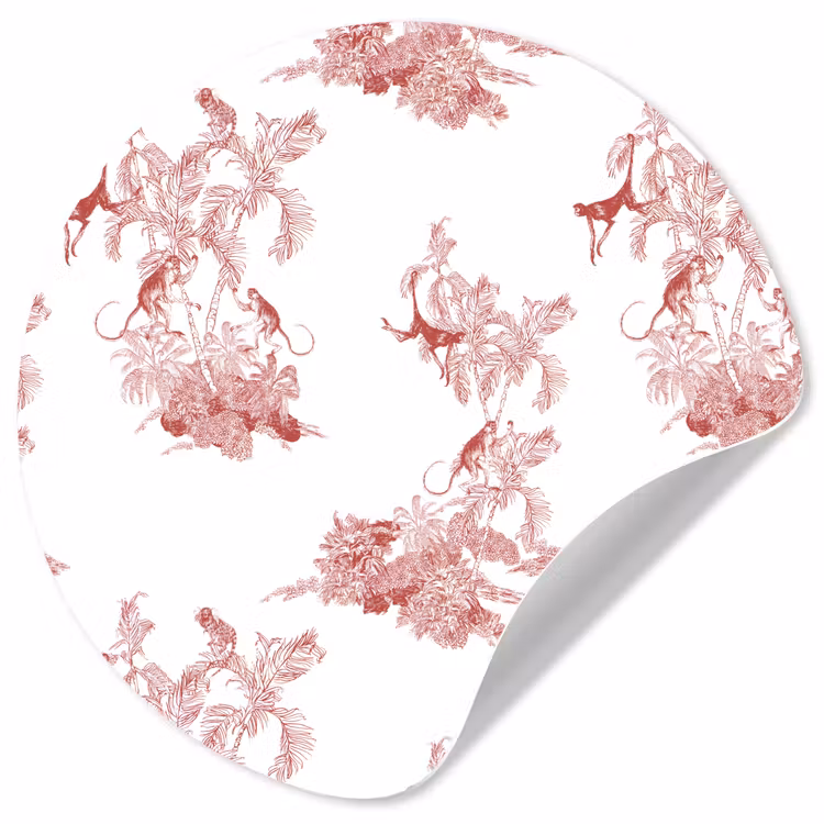 Behangcirkel - Chimpansee - Beplanting - Rood — 1
