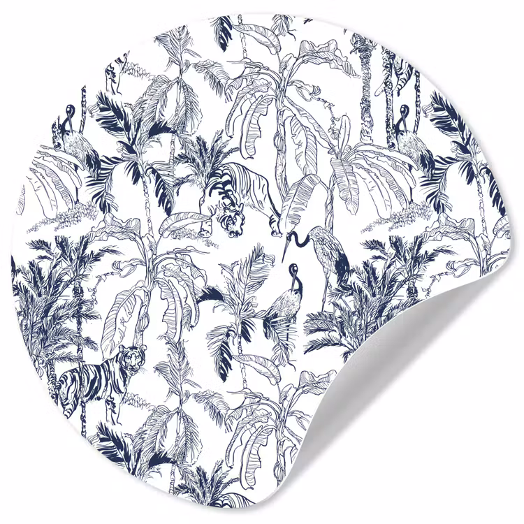 Behangcirkel - Tijger - Jungle - Blauw — 1
