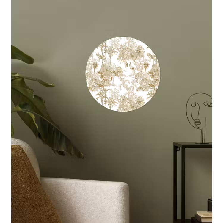 Behangcirkel - Tijger - Jungle - Vogel - Beige — 3