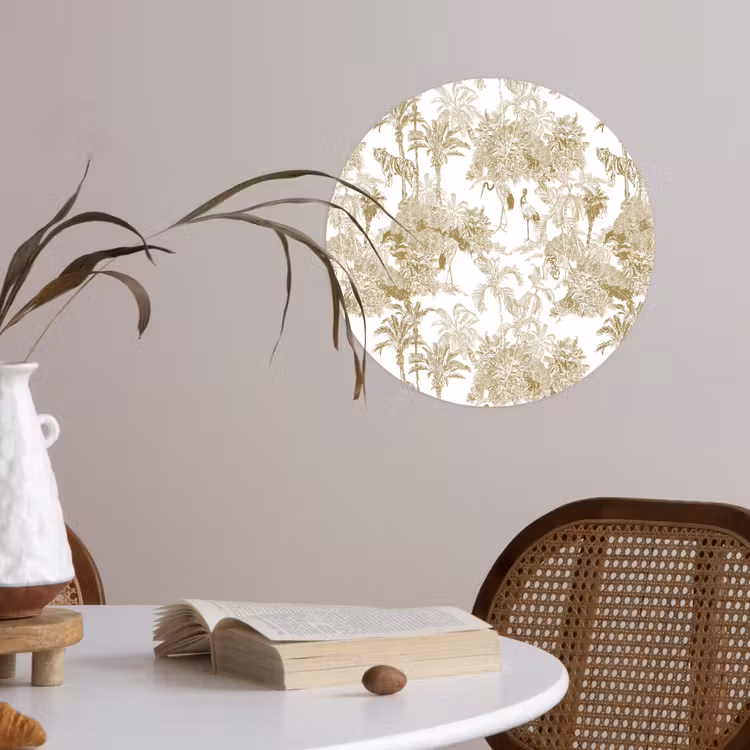 Behangcirkel - Tijger - Jungle - Vogel - Beige — 4