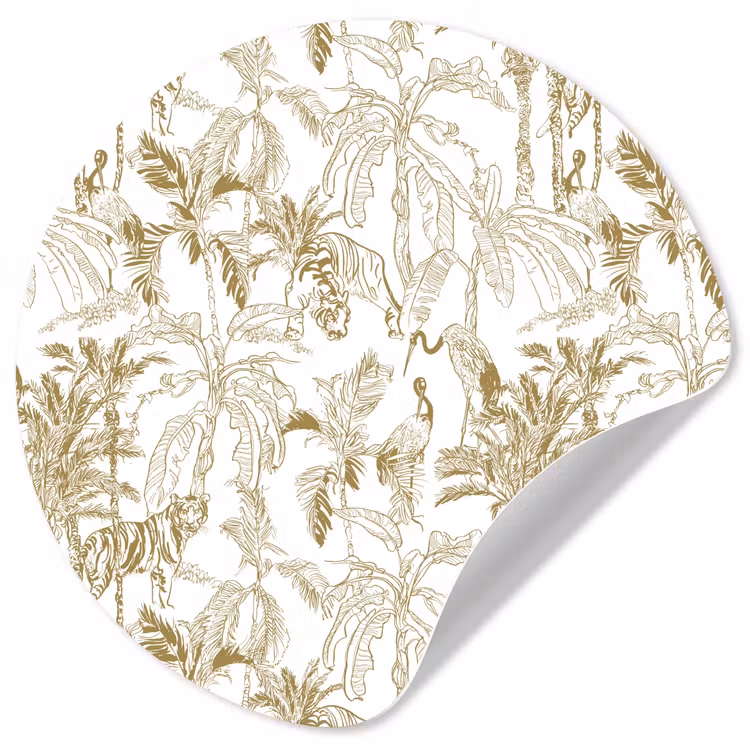 Behangcirkel - Tijger - Oerwoud - Beige — 1