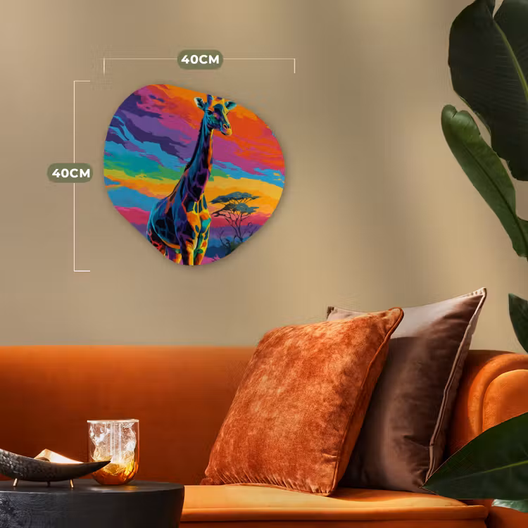 Organisch schilderij – Giraffe - Savanna - Lucht - Gekleurd — 4