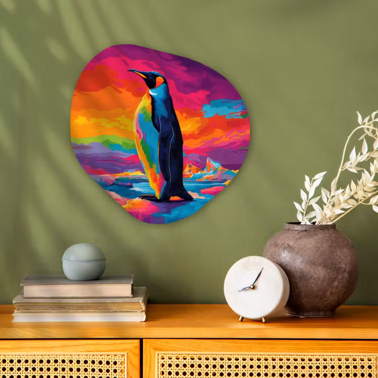 Organisch schilderij – Ijsschots - Pinguïn - Abstract - Lucht — 2