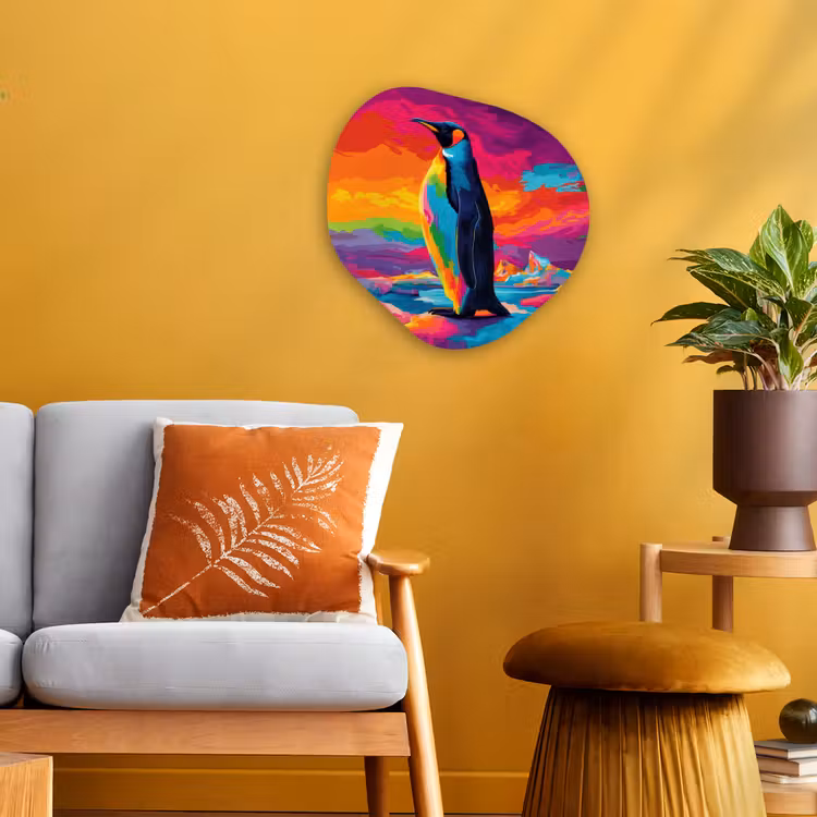 Organisch schilderij – Ijsschots - Pinguïn - Abstract - Lucht — 3