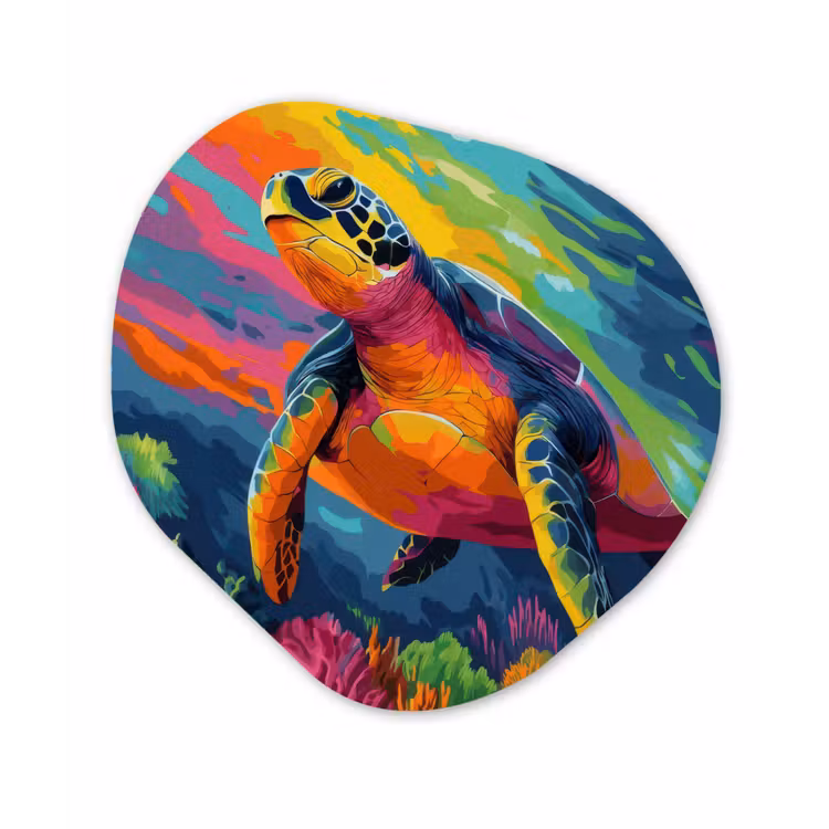 Organisch schilderij – Koraal - Schildpad - Abstract - Water — 1