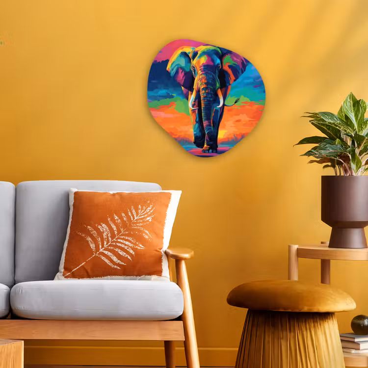 Organisch schilderij – Olifant - Kleurrijk - Lucht - Abstract — 3