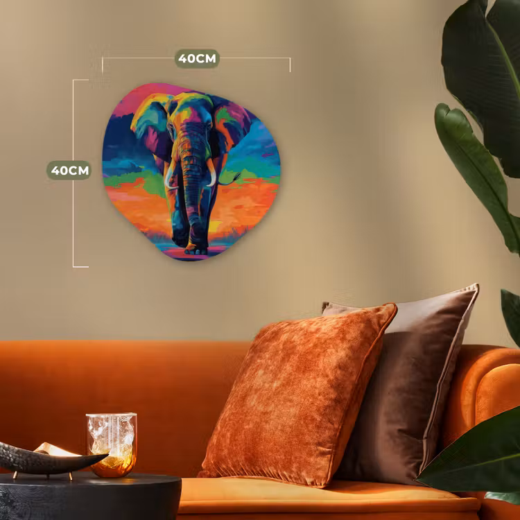 Organisch schilderij – Olifant - Kleurrijk - Lucht - Abstract — 4