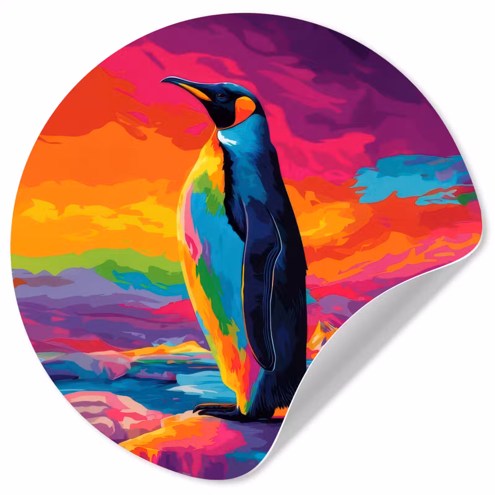 Behangcirkel - Ijsschots - Pinguïn - Abstract - Lucht — 1