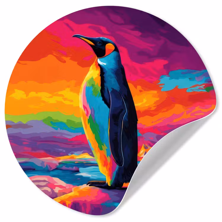 Behangcirkel - Ijsschots - Pinguïn - Abstract - Lucht — 1