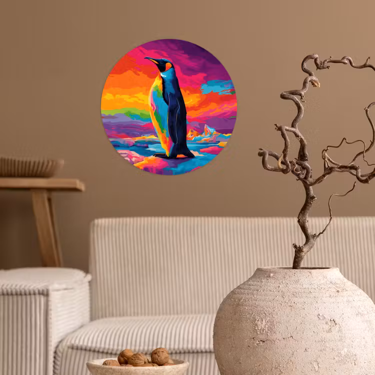 Behangcirkel - Ijsschots - Pinguïn - Abstract - Lucht — 2