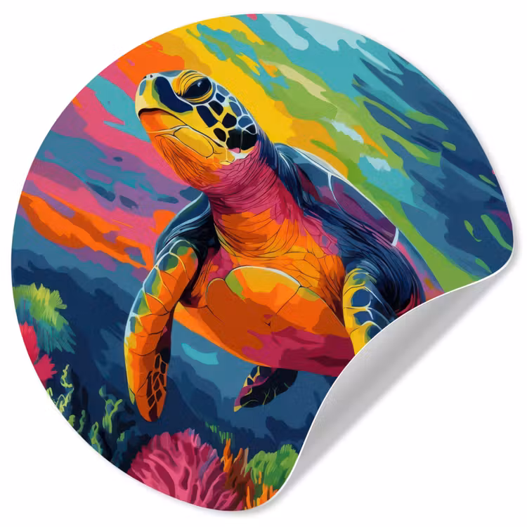 Behangcirkel - Koraal - Schildpad - Abstract - Water — 1