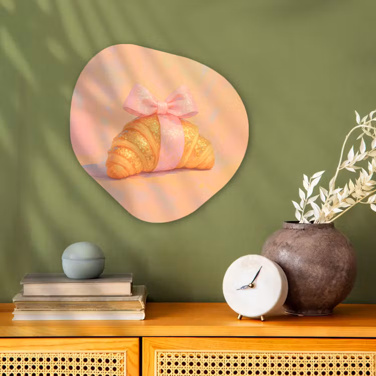 Organisch schilderij – Croissant - Strik - Roze — 2