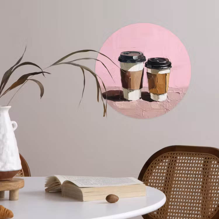 Behangcirkel - Koffiebekers - Deksel - Verf - Textuur — 4