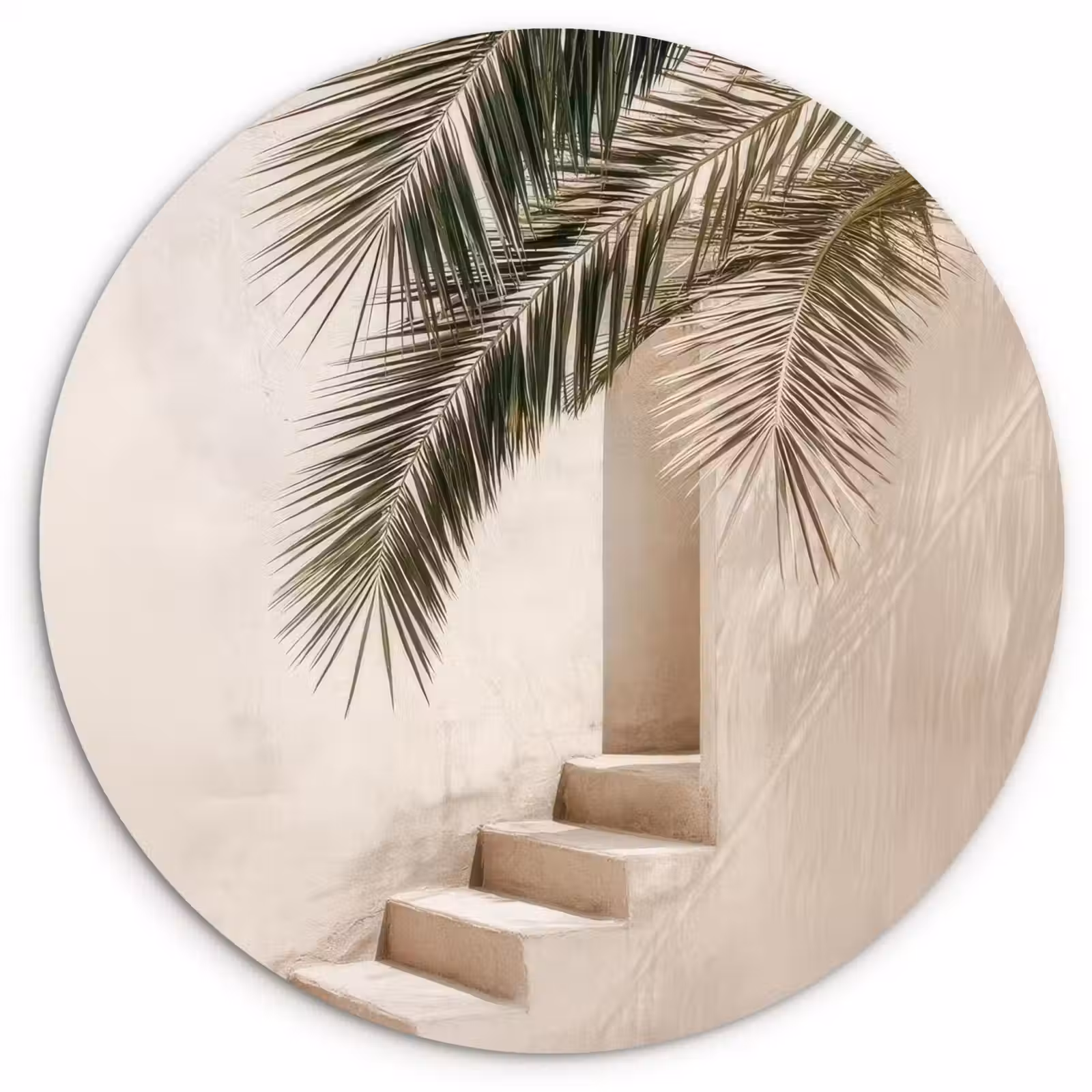 Muurcirkel - Palmboom - Schaduw - Trap - Beige — 1