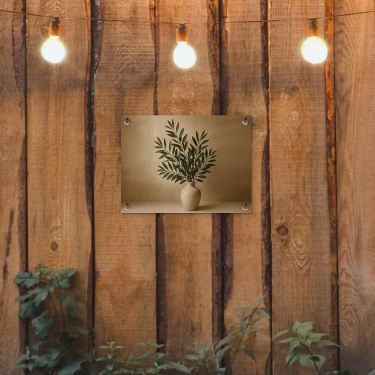 Tuinposter - Olijftakken in Vaas Beige — 2